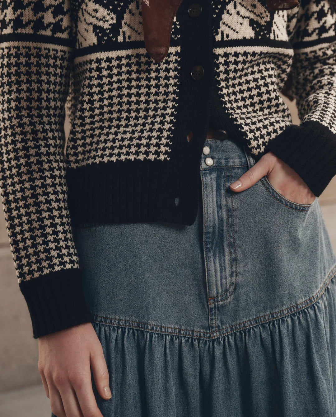 The Western Yoke Skirt in Denim — view 3