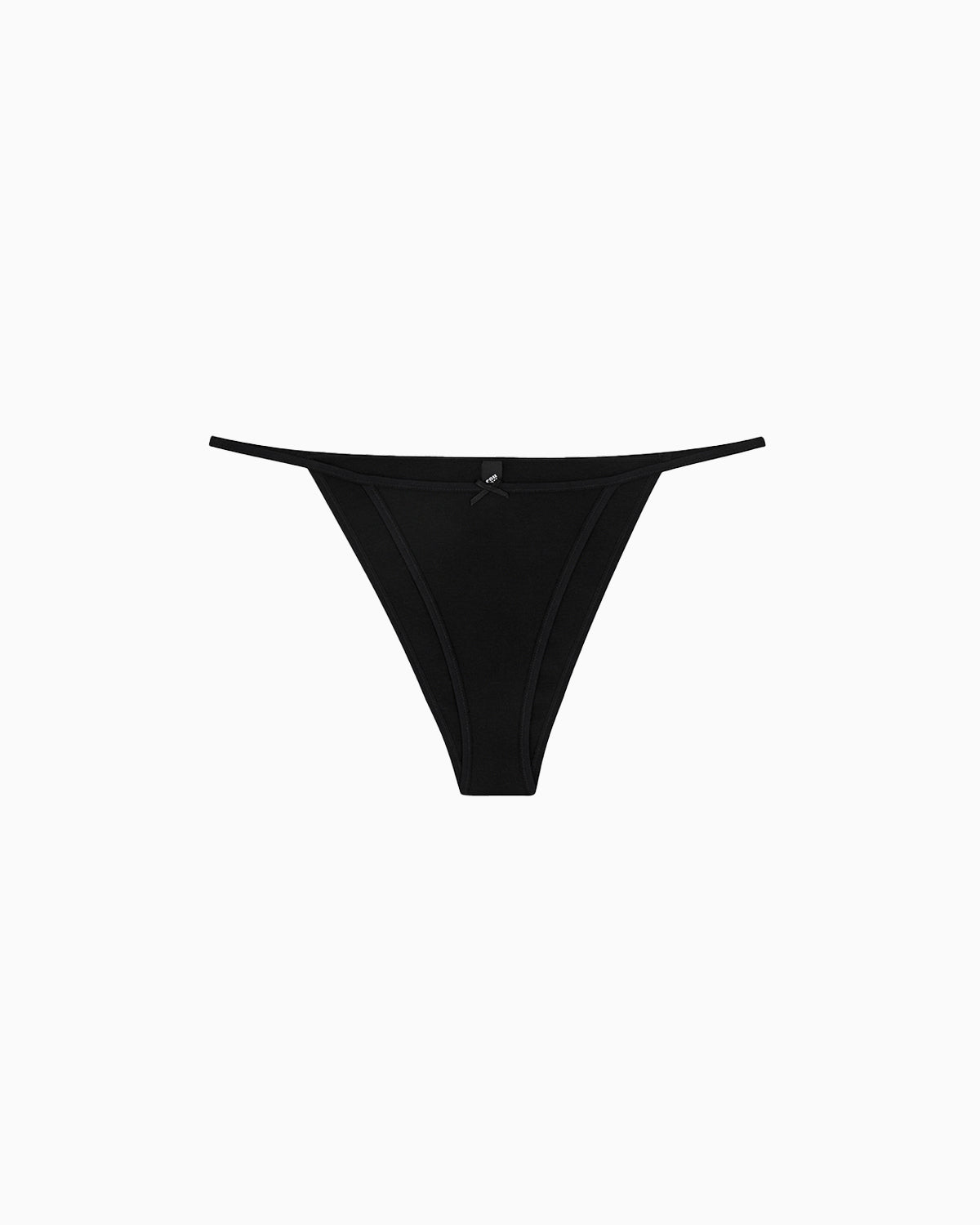 The Tanga Brief in Black Cotton Jersey