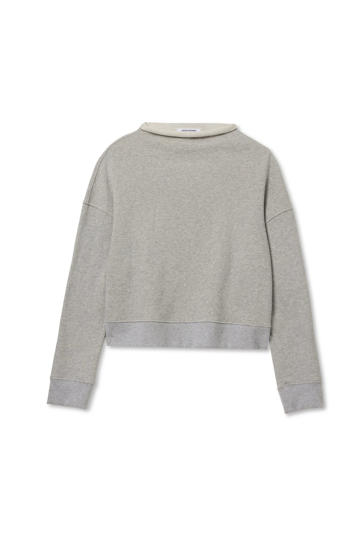 Perfect White Tee Arden Mock Neck Sweatshirt in Heather Grey, flat