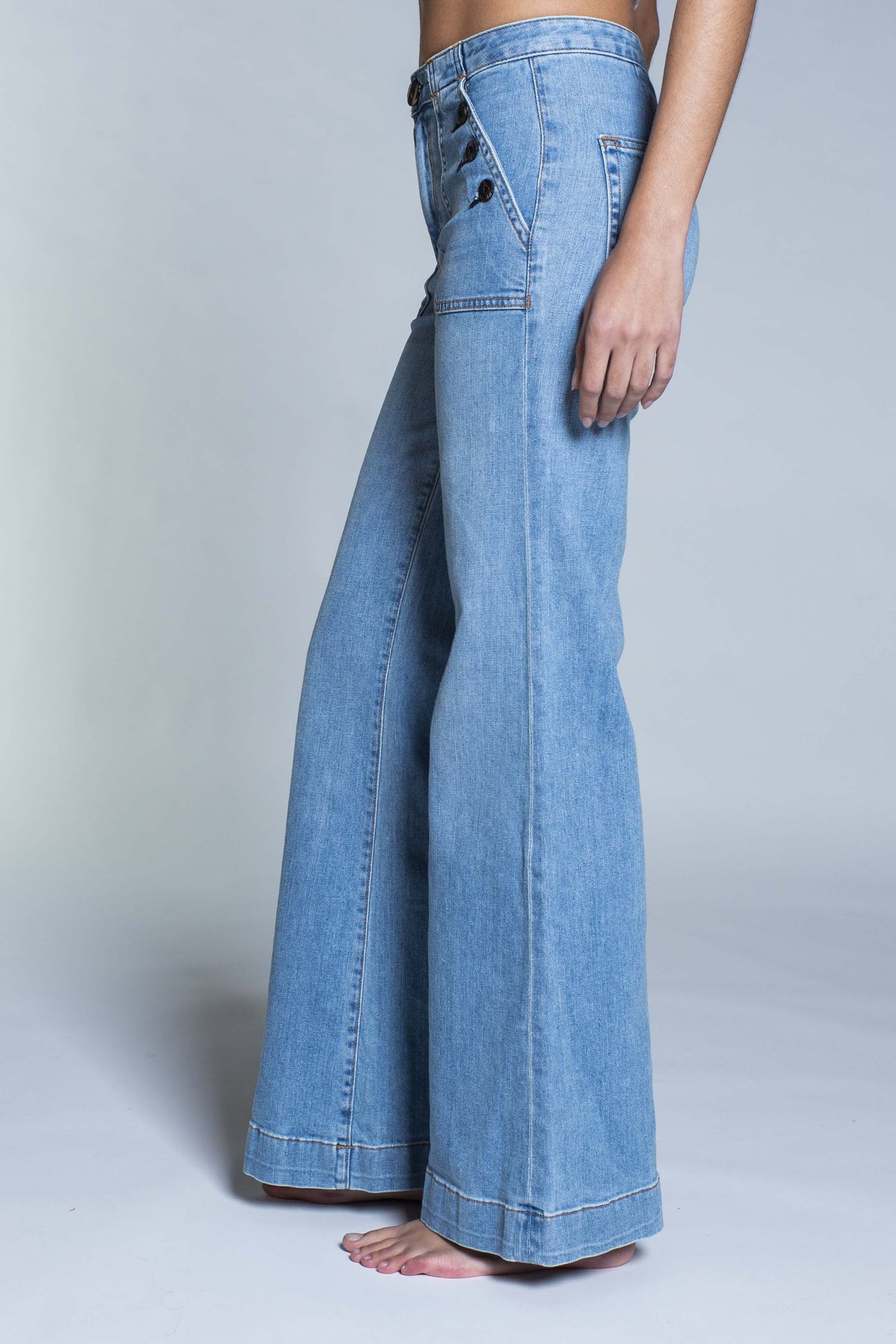 Brickhouse Wide Leg Jean in Harbour — view 4