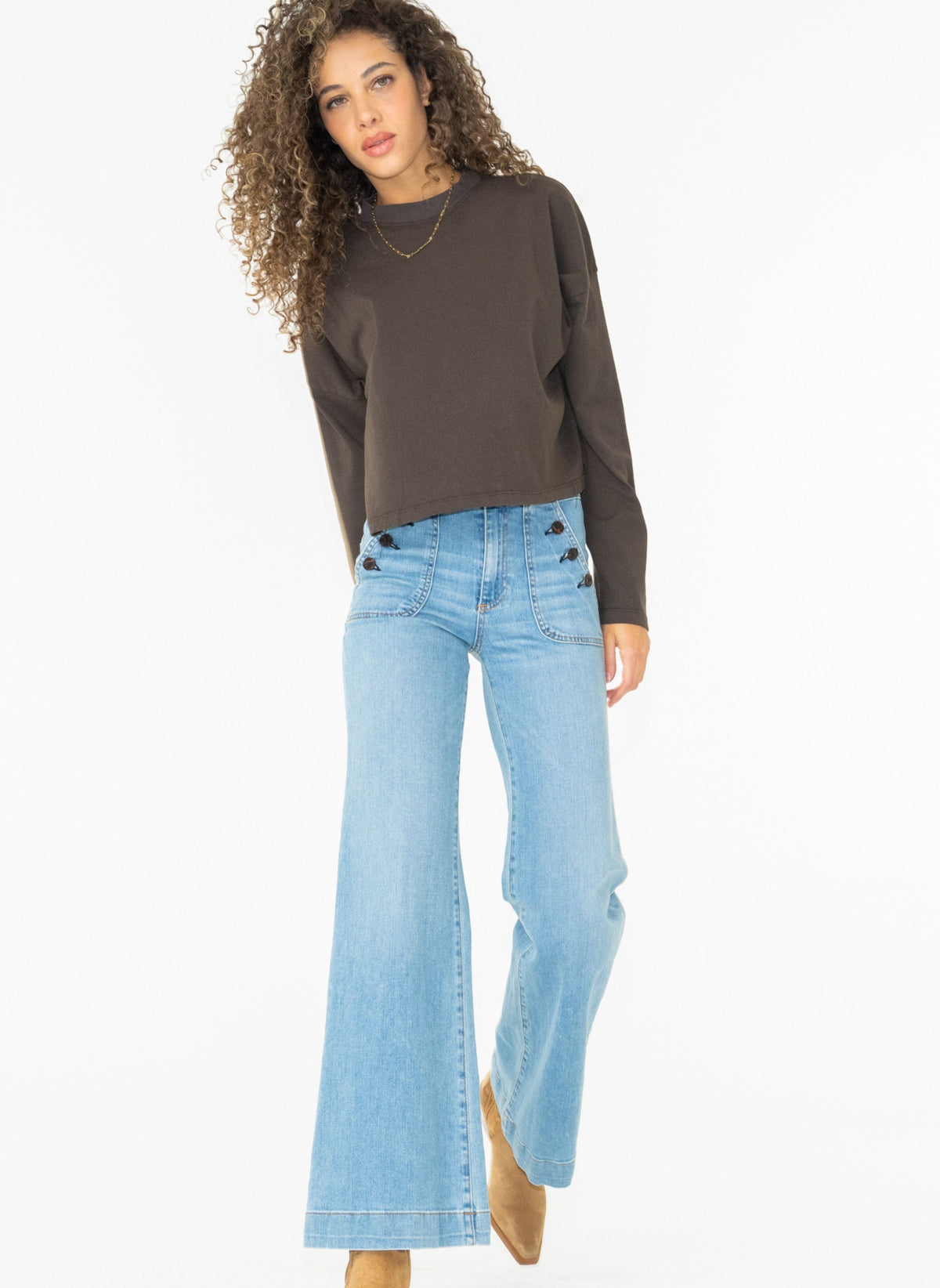 Brickhouse Wide Leg Jean in Harbour — view 6