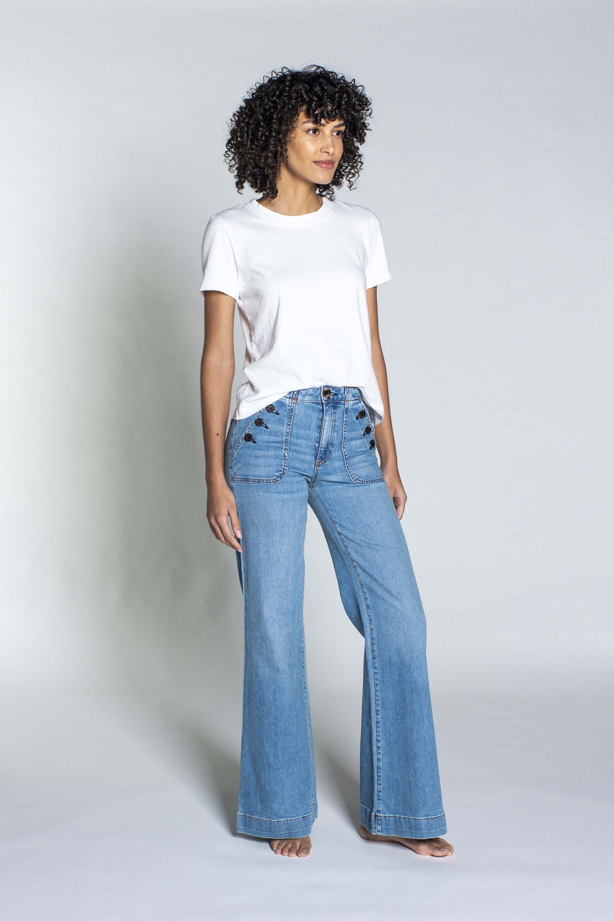 Brickhouse Wide Leg Jean in Harbour — view 1