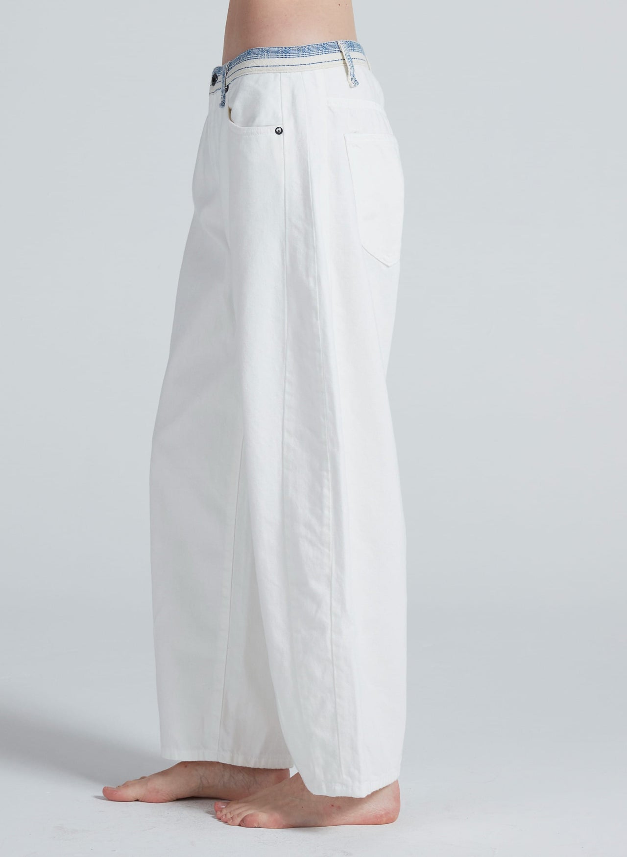 Catamaran Jean in White Sashiko