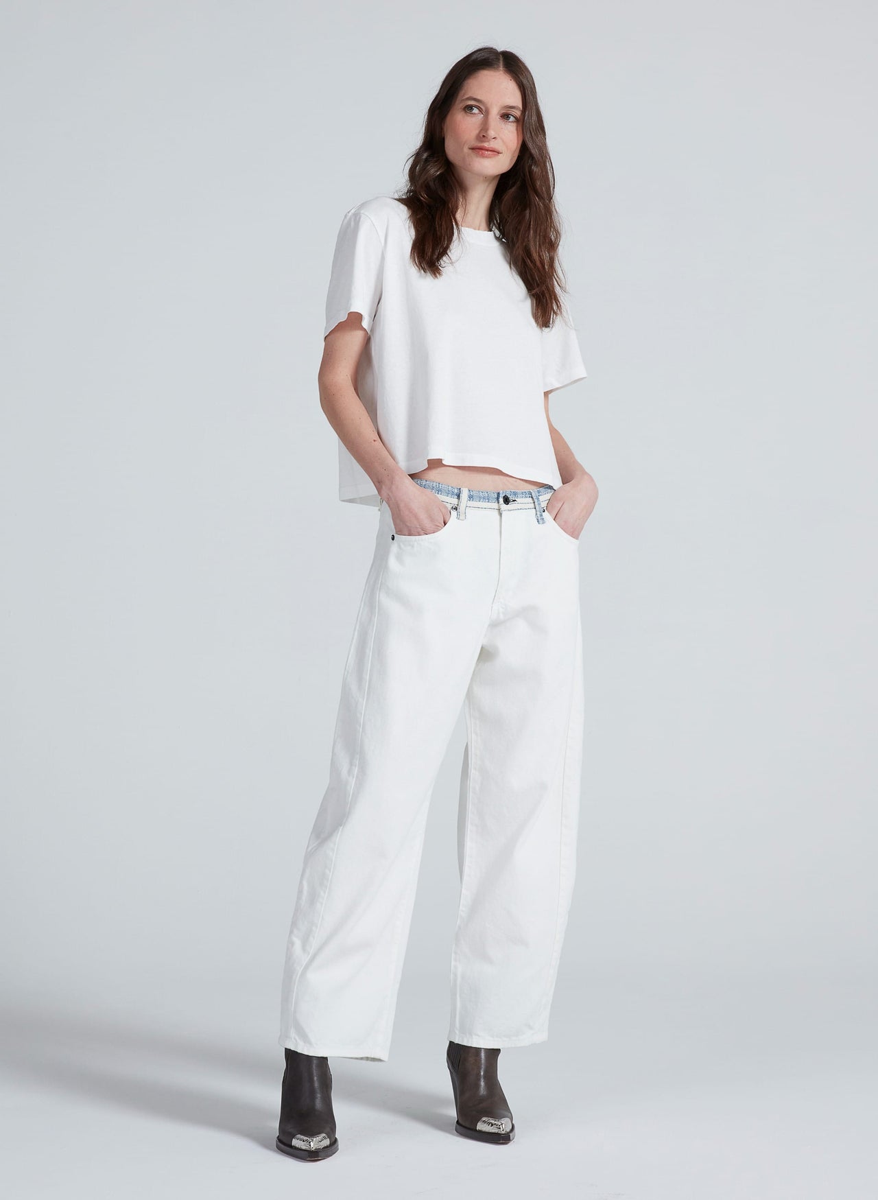 Catamaran Jean in White Sashiko