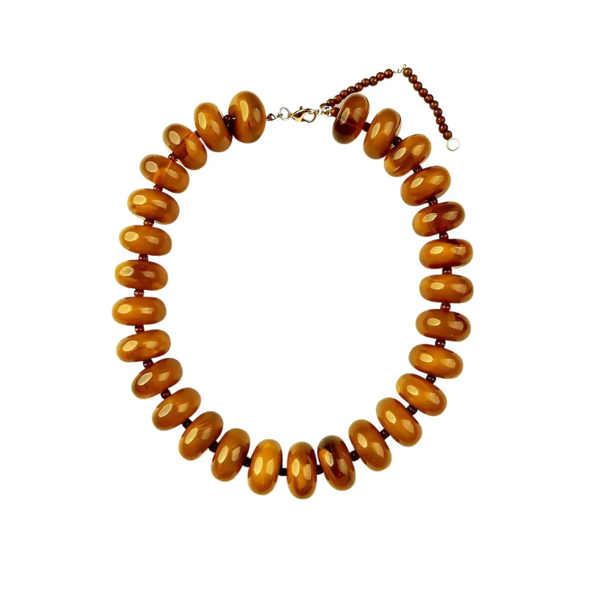 Bailey Chunky Beaded Necklace in Tortoise — front view