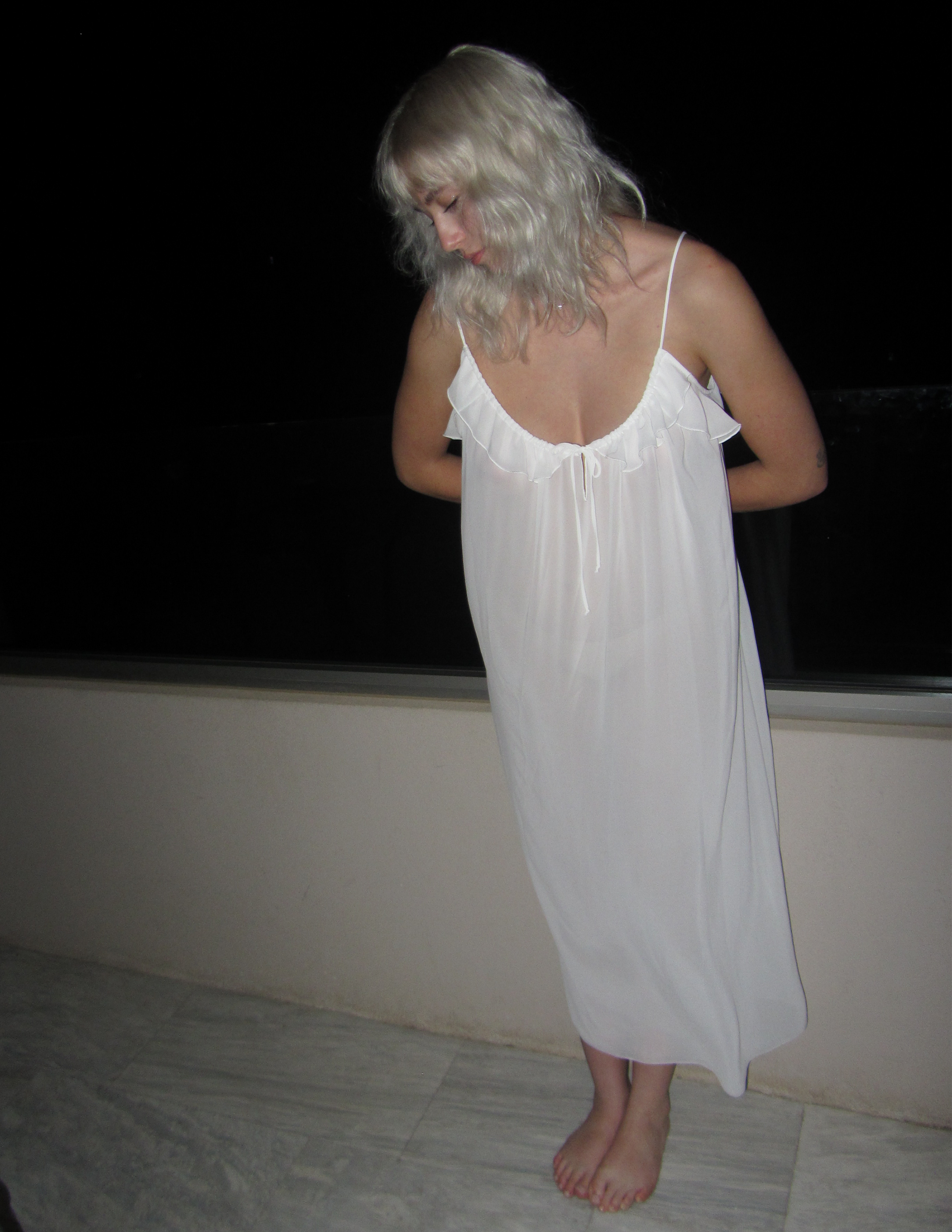Coucou Lola Deia Chiffon Gown in White