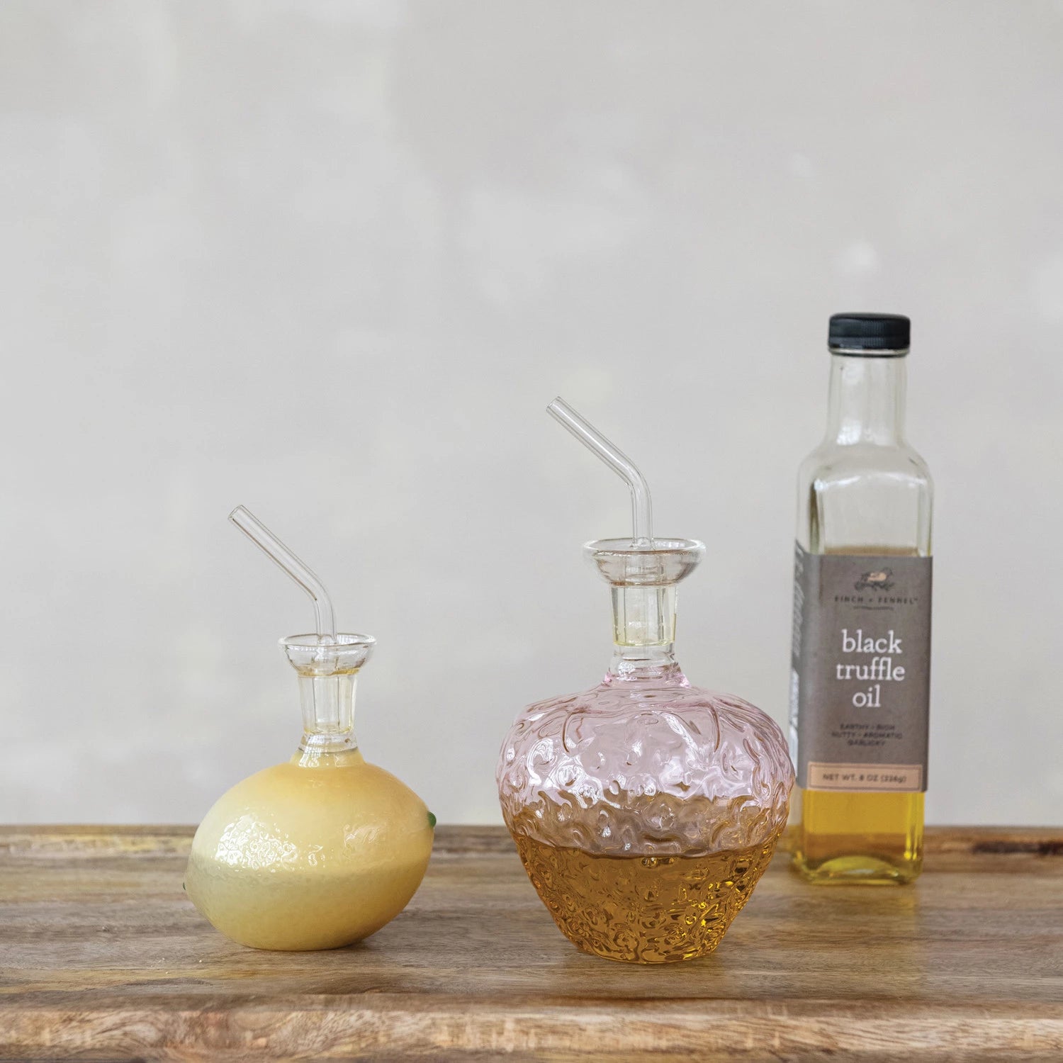 Glass Lemon Shaped Cruet with Stopper — view 2