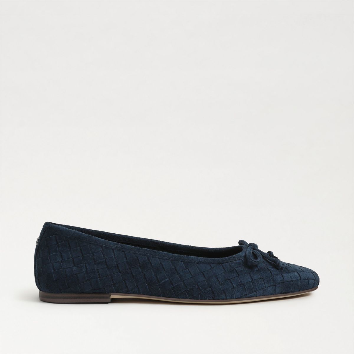 Ruthie Woven Ballet Flat in Oasis Navy by Sam Edelman — side profile showing the low heel