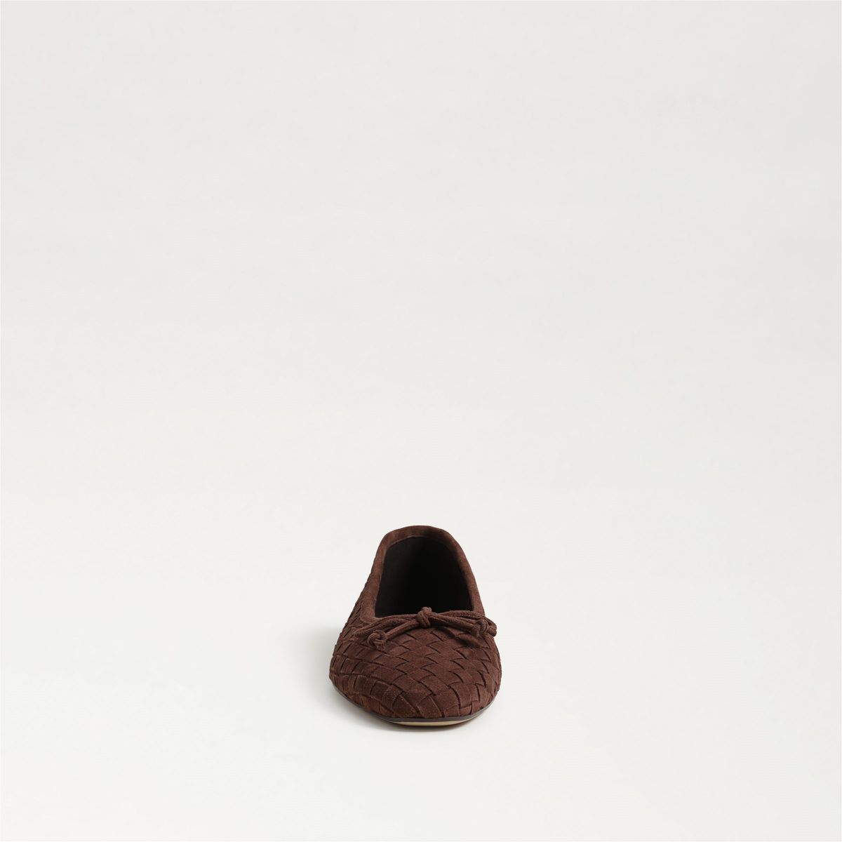 Ruthie Woven Ballet Flat in Ande Brown by Sam Edelman — front, bow at the toe