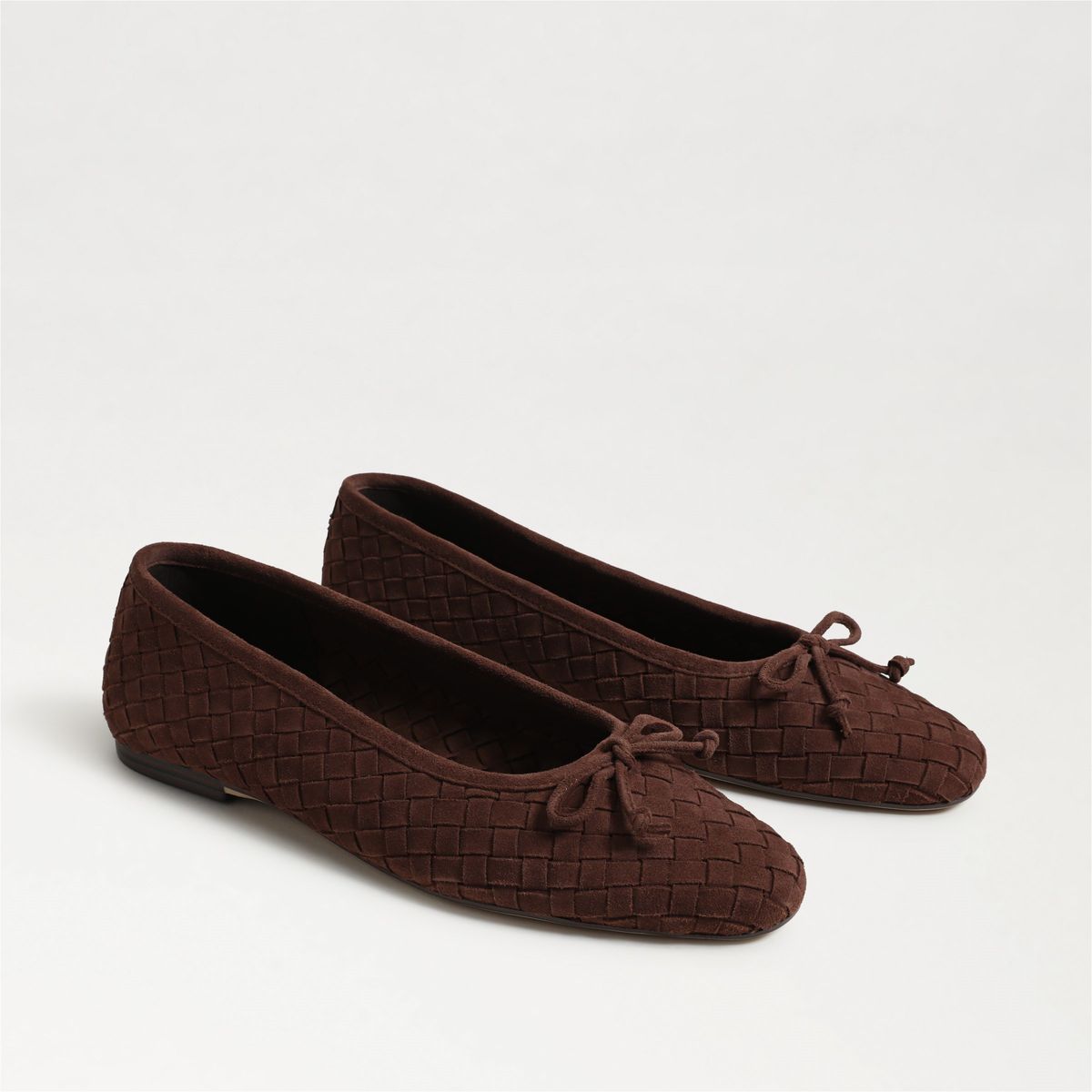 Ruthie Woven Ballet Flat in Ande Brown by Sam Edelman — both shoes, angled