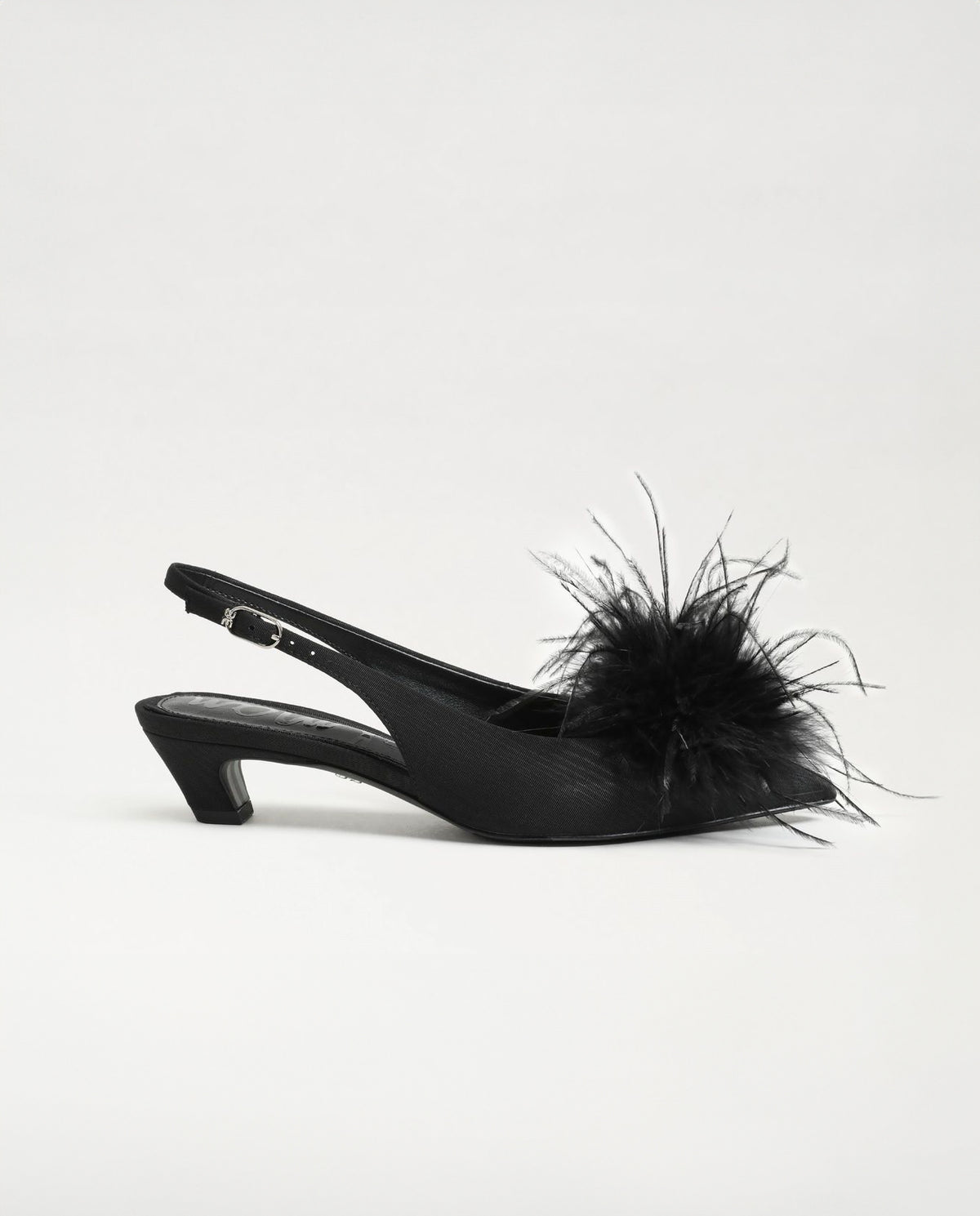 Finch Feather Slingback Pump in Black