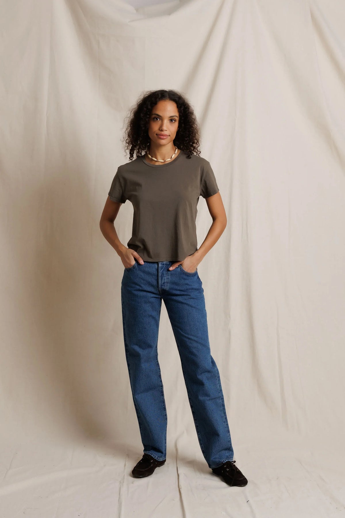 Harley Tee in Dark Olive view 3