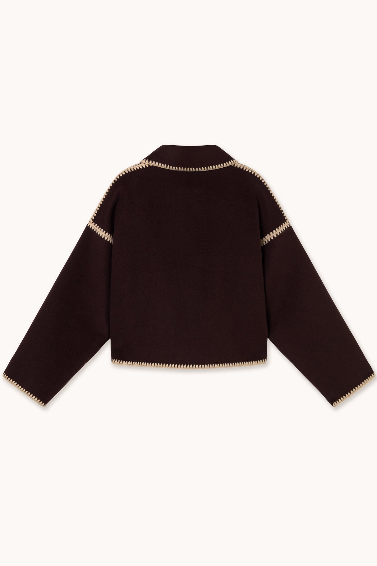 Short Horses Embroidered Coat in Charcoal — The Tiny Big Sister — view 2