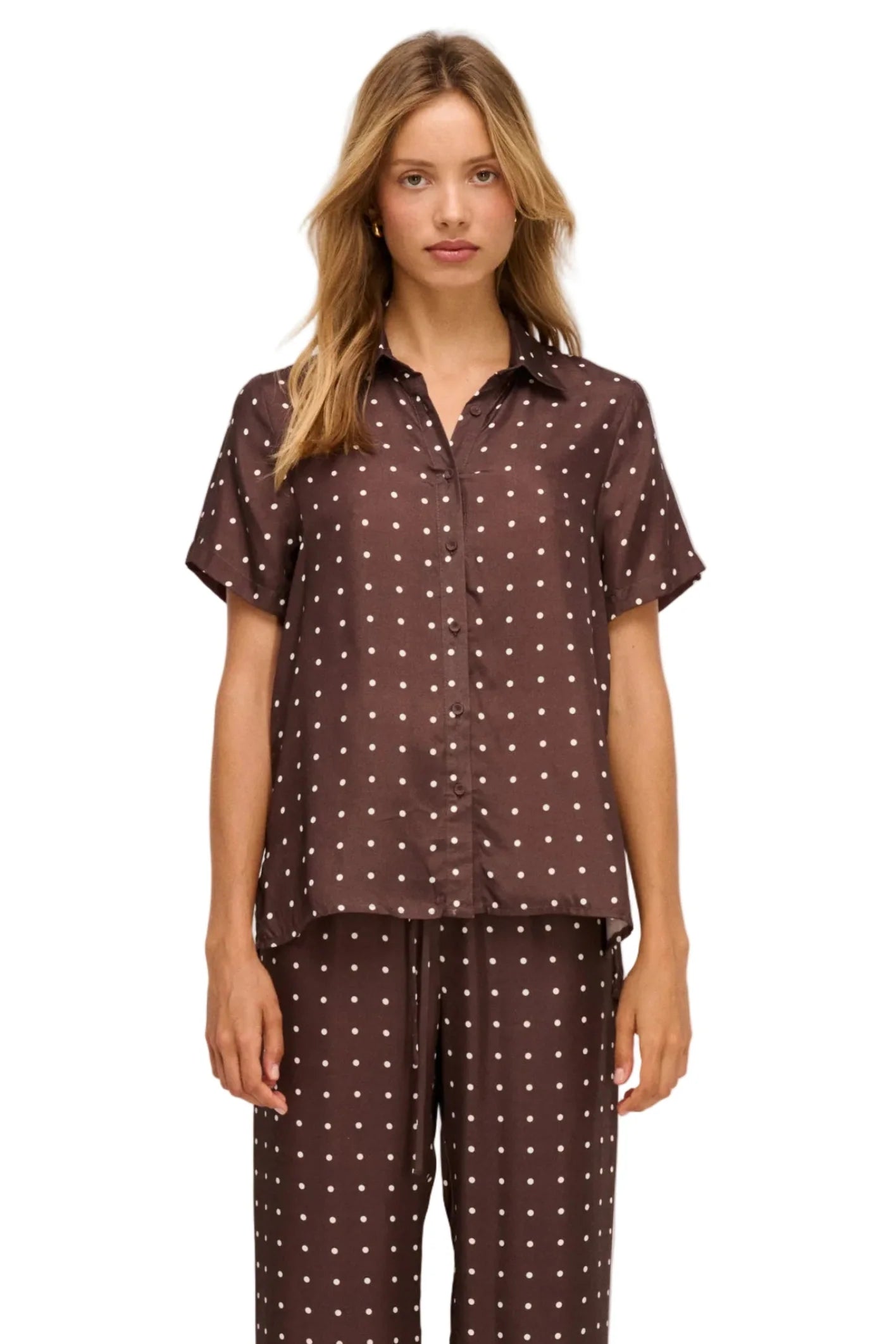 Polka Shirt in Chocolate