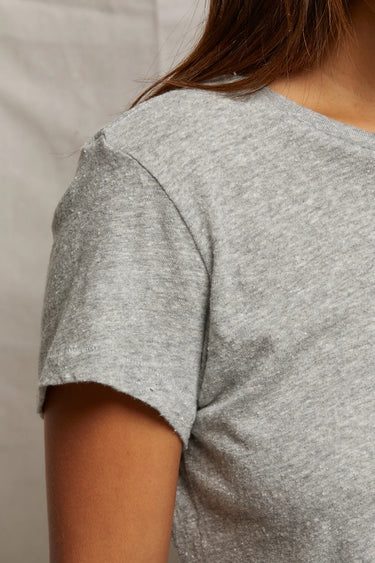 Lisa Recycled Cotton Fitted Tee in Heather Grey