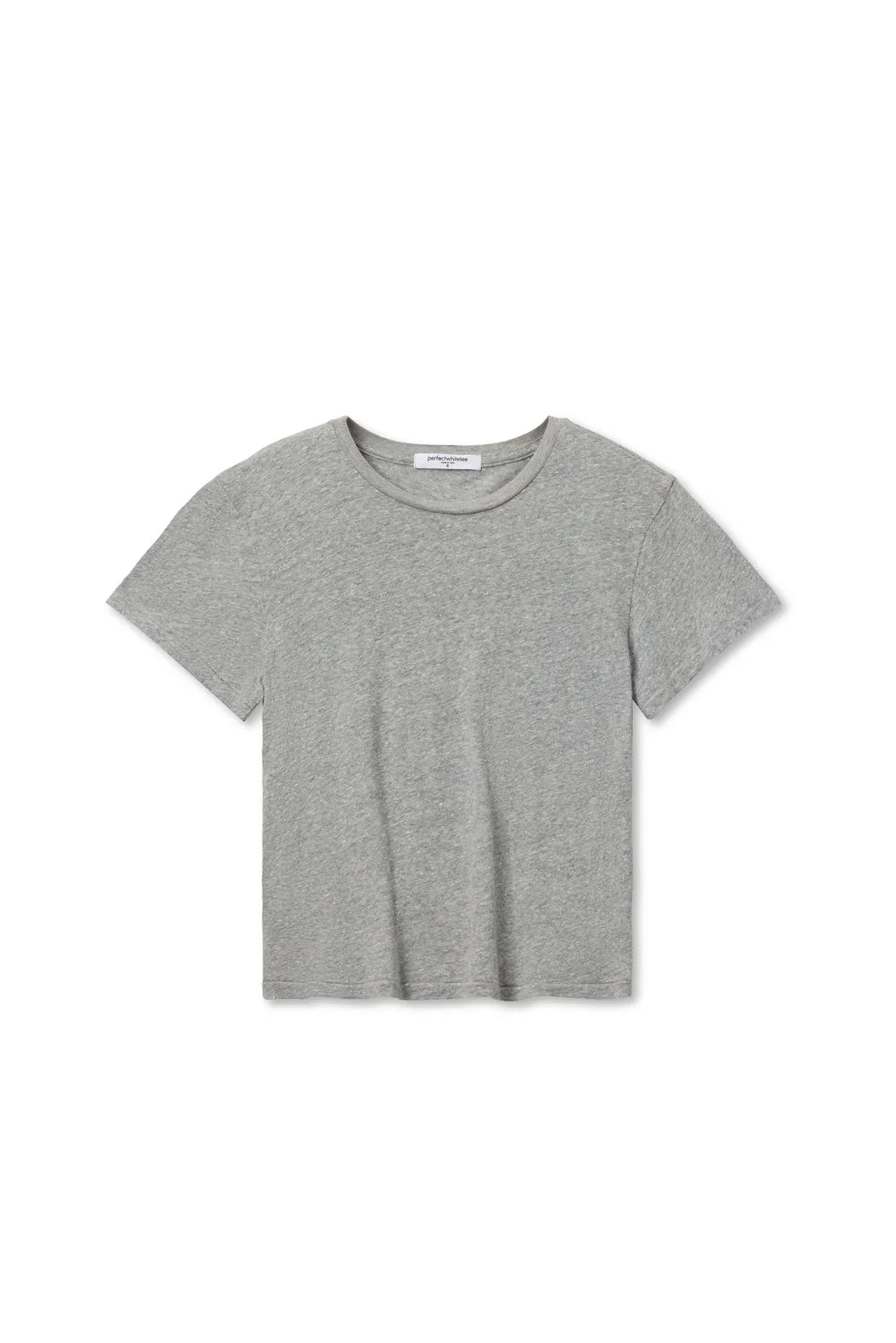 Lisa Recycled Cotton Fitted Tee in Heather Grey view 4