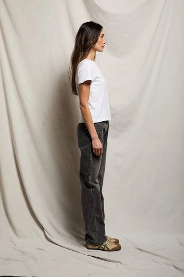 Lisa Recycled Cotton Fitted Tee in White