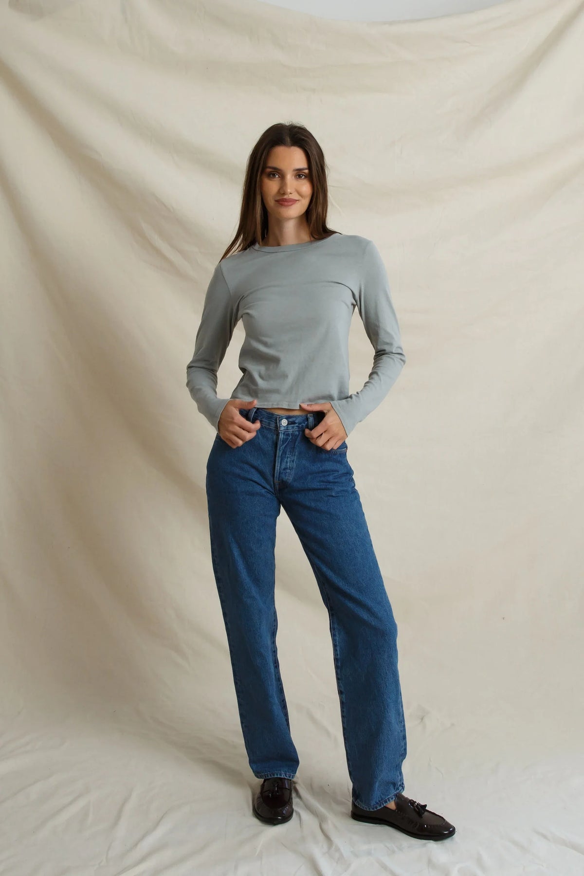 Lisa Long Sleeve Tee in Griffin Gray - view 3