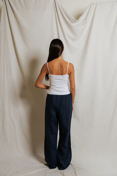 Lucille Ribbed Jersey Tank Top in White — view 4