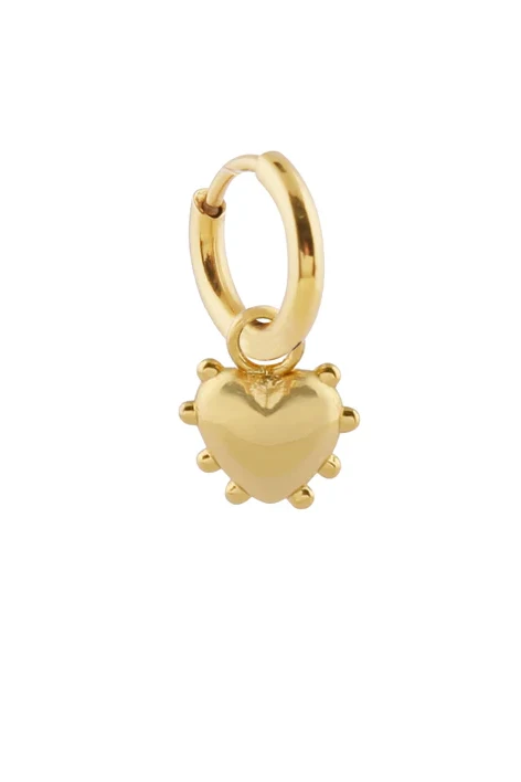 Gold Mini Milagros Heart Hoop