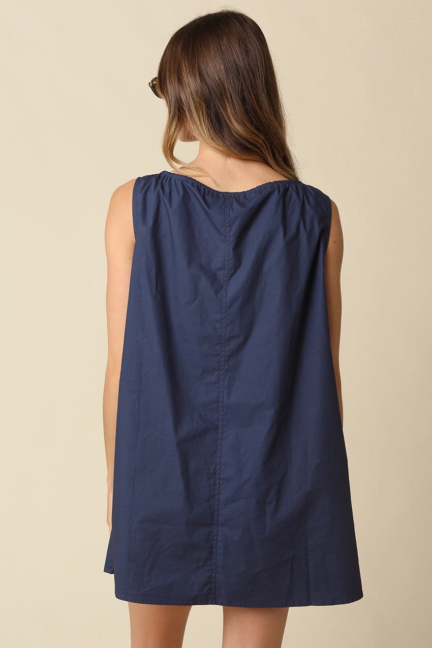 Elena Sleeveless Cotton Mini Dress — view 3