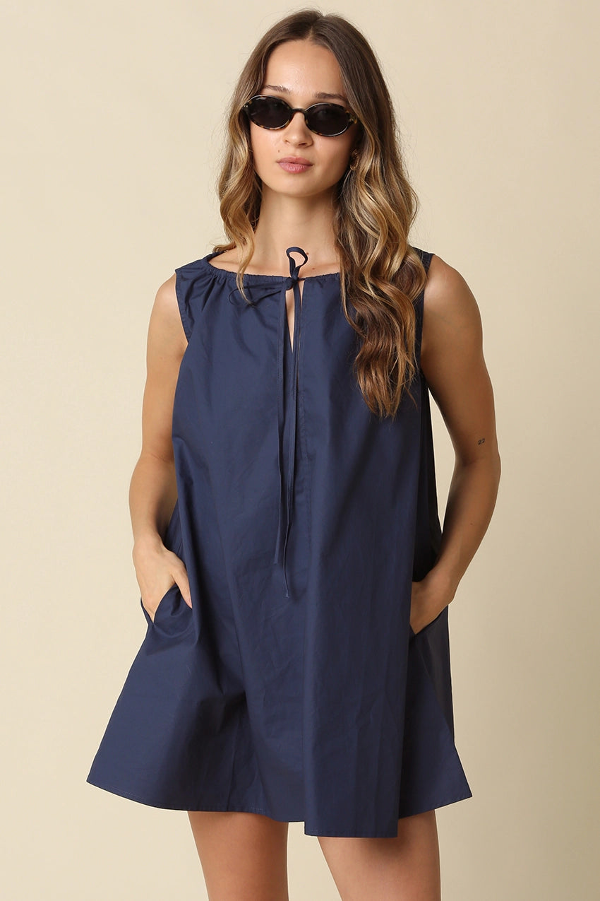 Elena Sleeveless Cotton Mini Dress