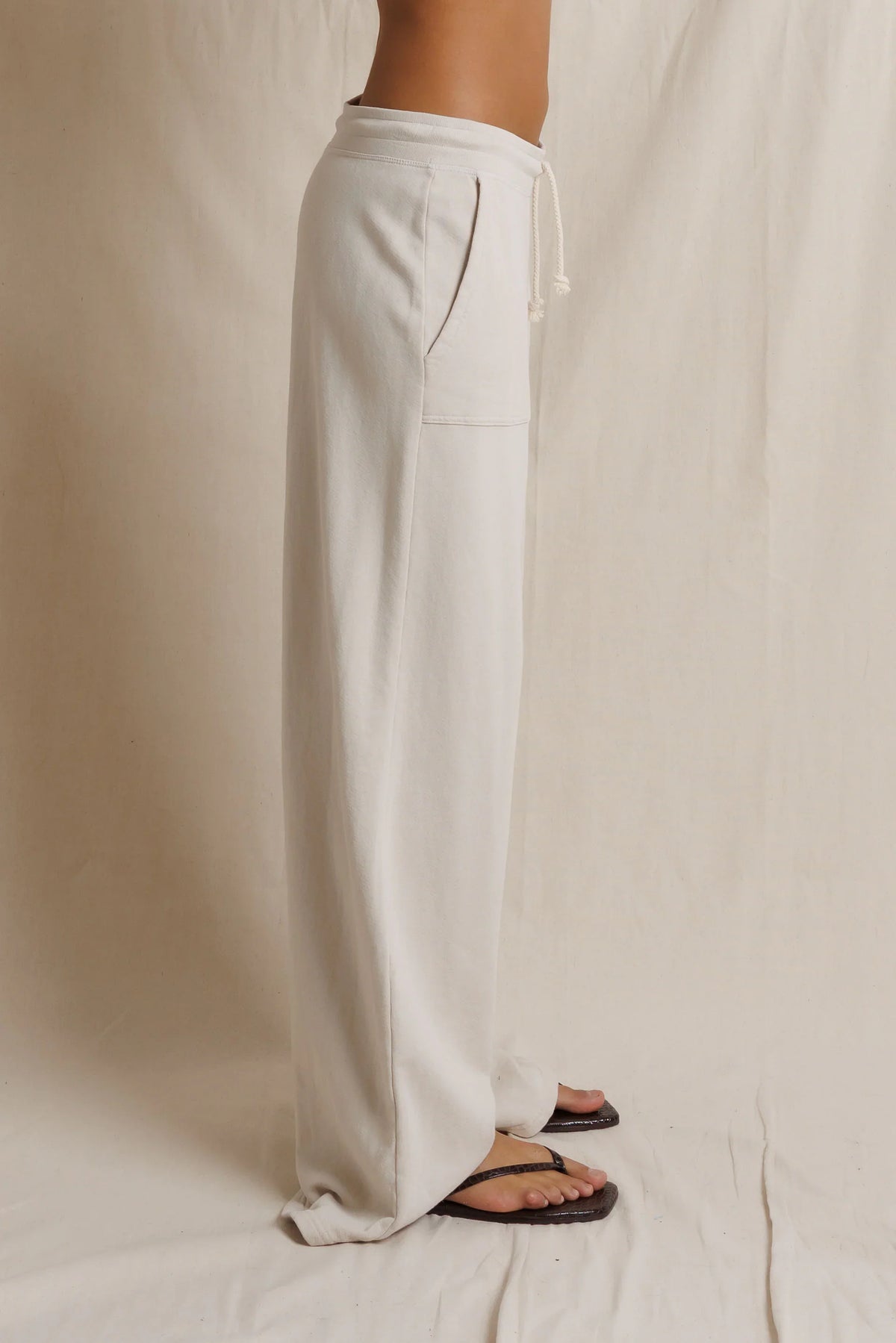 Perfect White Tee Noa French Terry Pant in Whitecap Grey, view 2