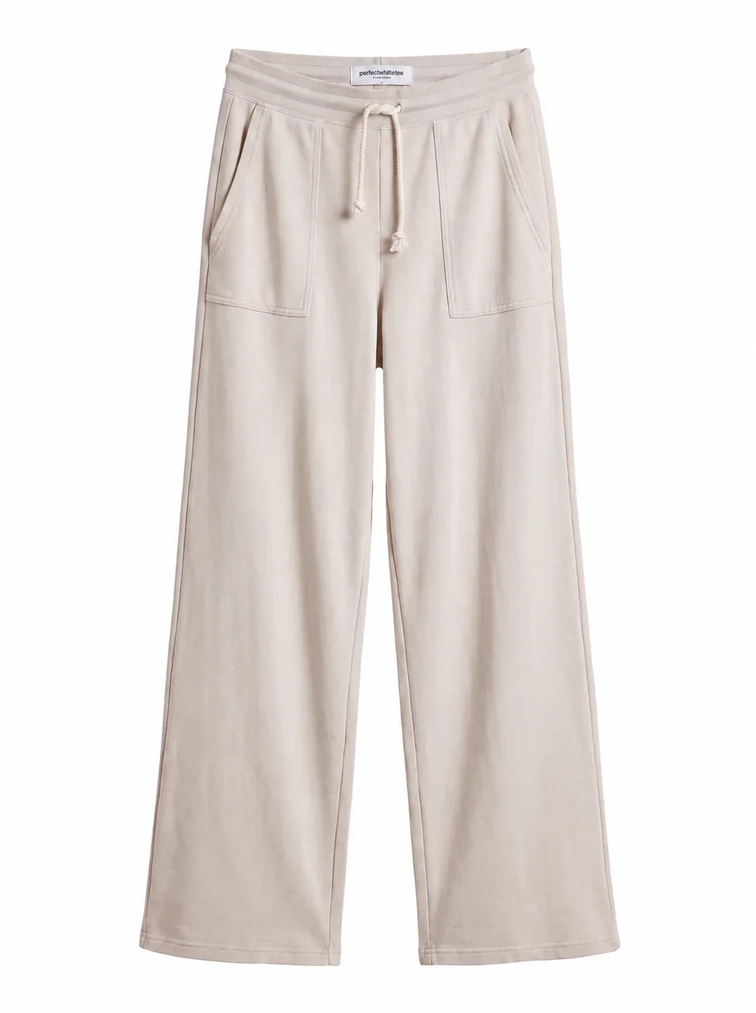 Perfect White Tee Noa French Terry Pant in Whitecap Grey, flat