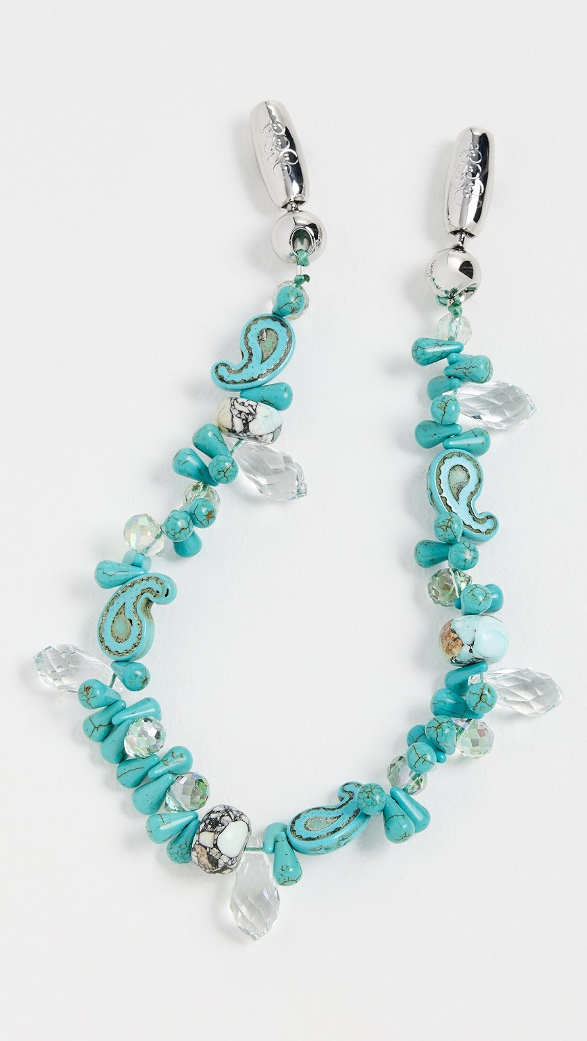 Crystal Paisley Wristlet Phone Strap in Turquoise — view 3