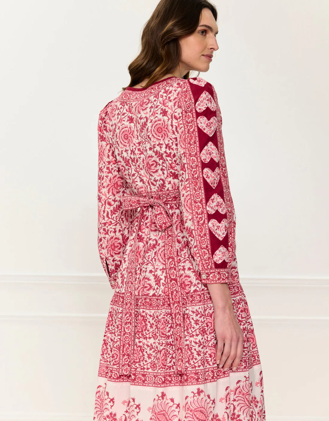 Olive Dress in Burgundy Patchwork — view 4