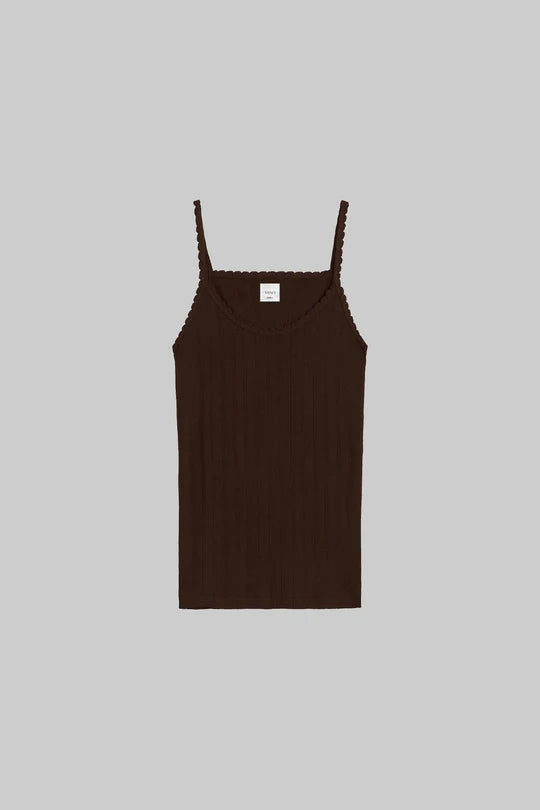 Pointelle Classic Tank Top in Black