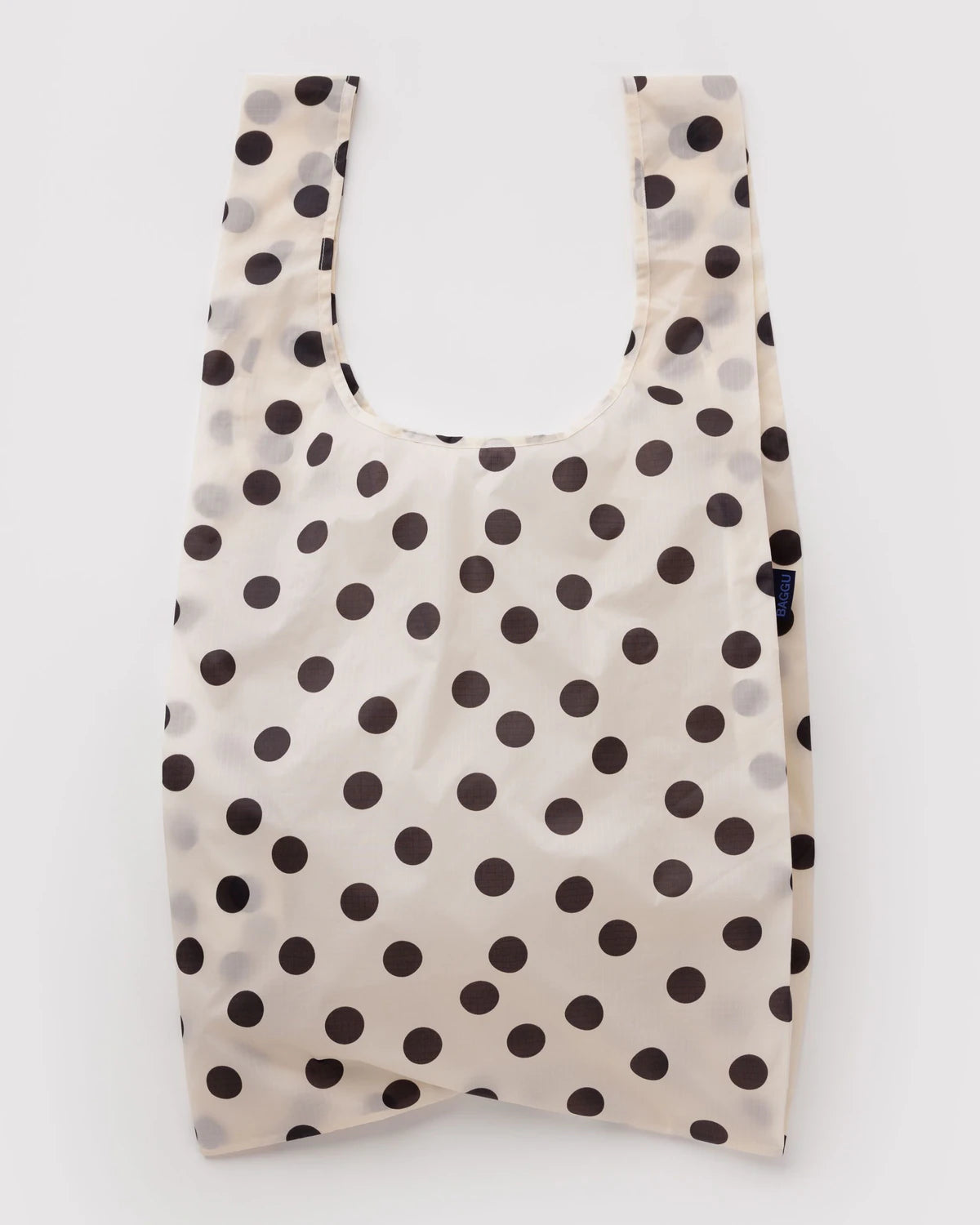 Big Baggu in Cream and Black Polka Dot