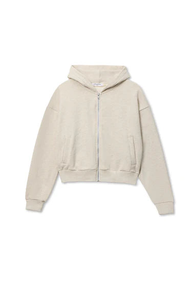Sean French Terry Zip-Up Hoodie in Oatmeal