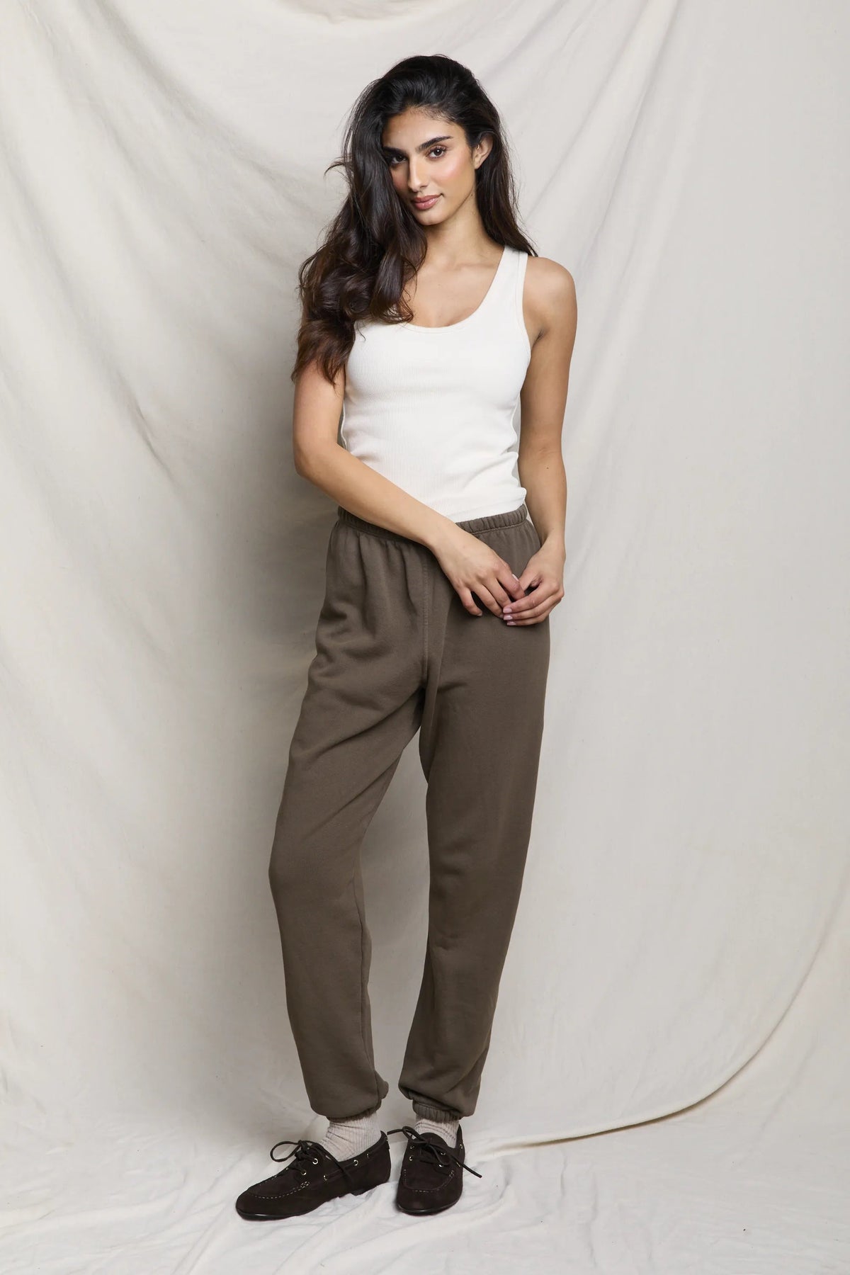 Stevie Easy Sweatpant in Dark Olive — view 5