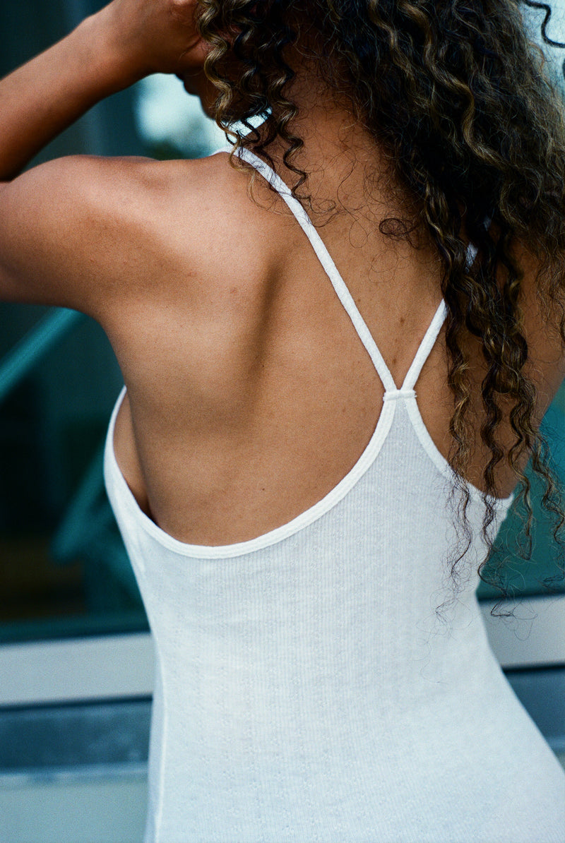 Pointelle Miro Mini Dress in White