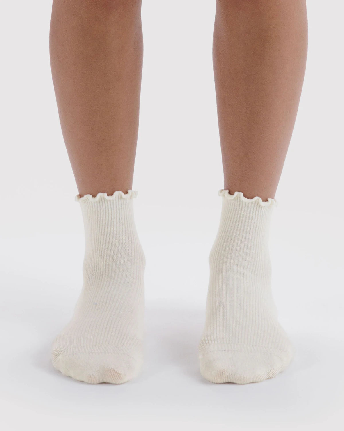 Lettuce Edge Sock Set of 2 in White