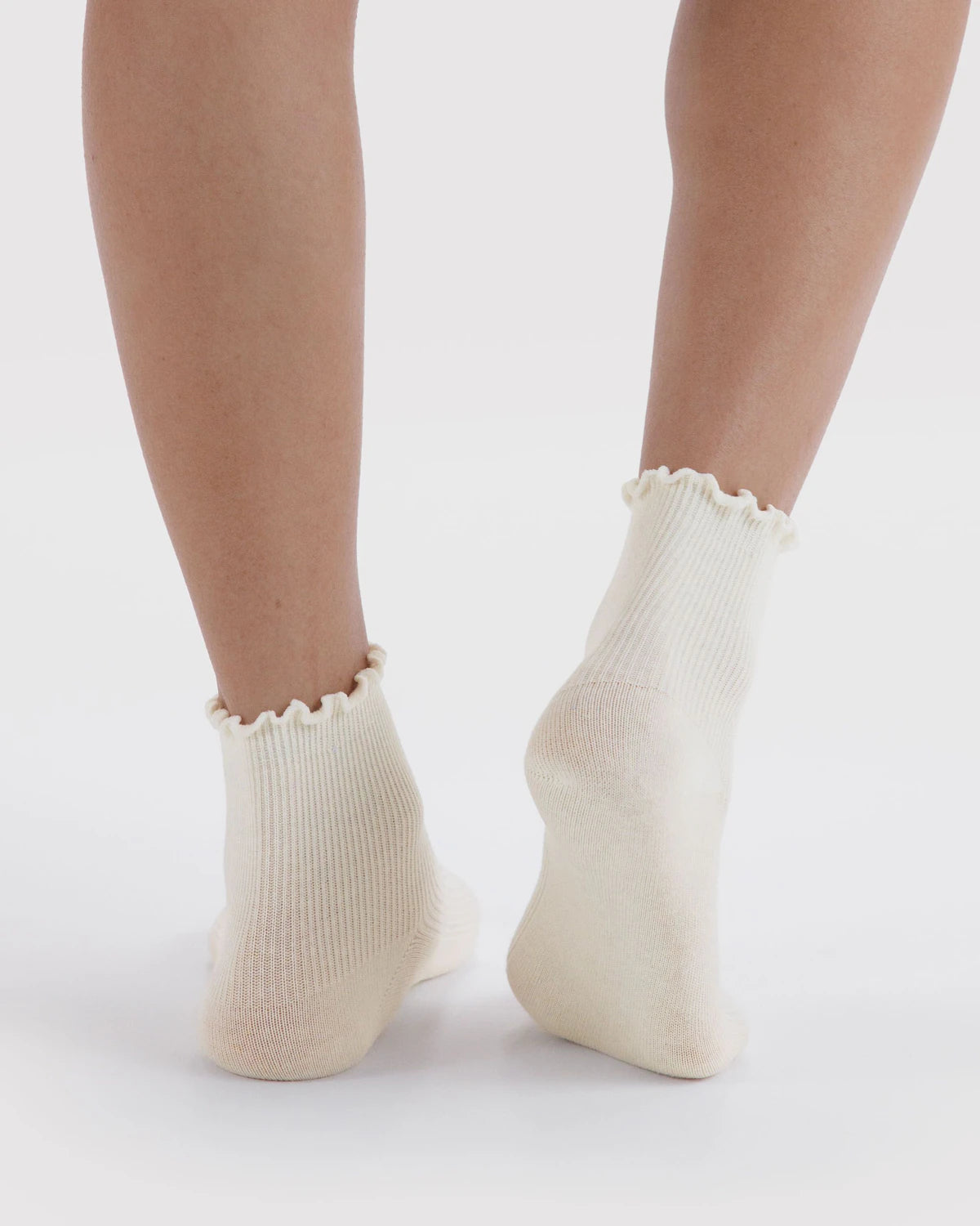 Lettuce Edge Sock Set of 2 in White — view 3