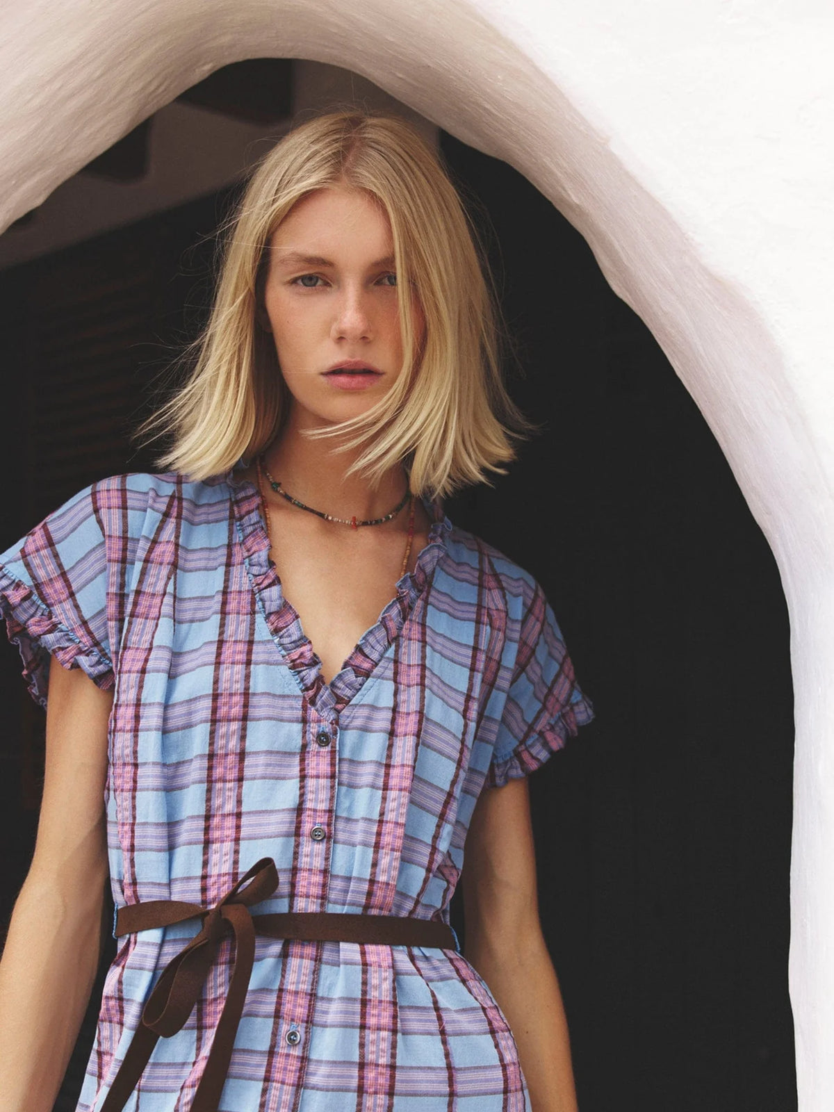 Dixie Dress in Lunar Blue — view 4