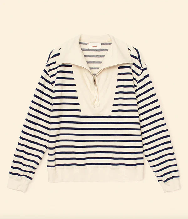Kat Sweatshirt in Natural Stripe — front view