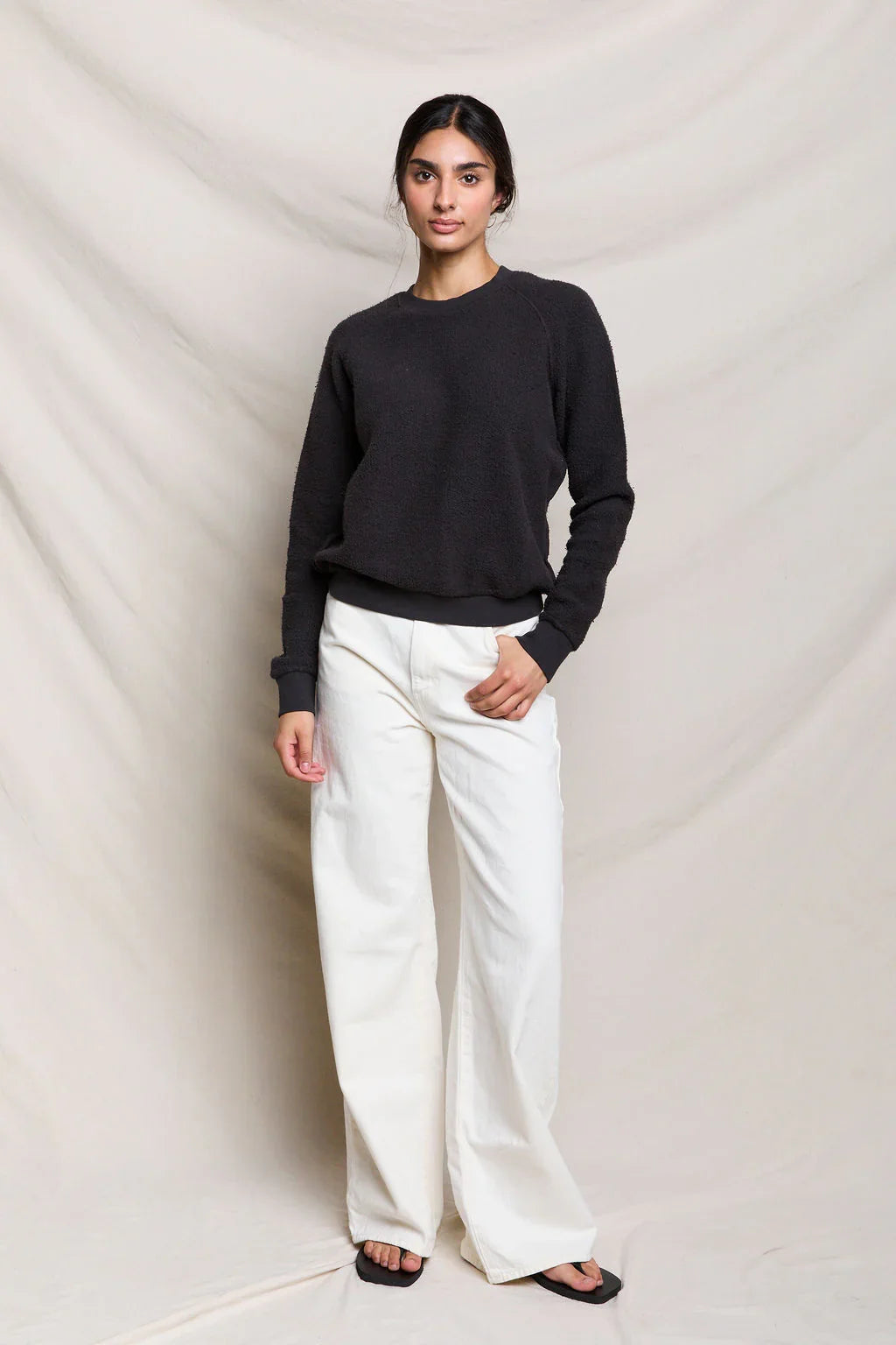 Ziggy Regular Fit Crew Neck Sweatshirt in Vintage Black — view 3