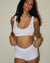 Feather Weight Rib Tank Bralette in White