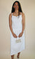 LaPointe Drop Waist Midi Dress in White