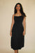 LaPointe Drop Waist Midi Dress in Black