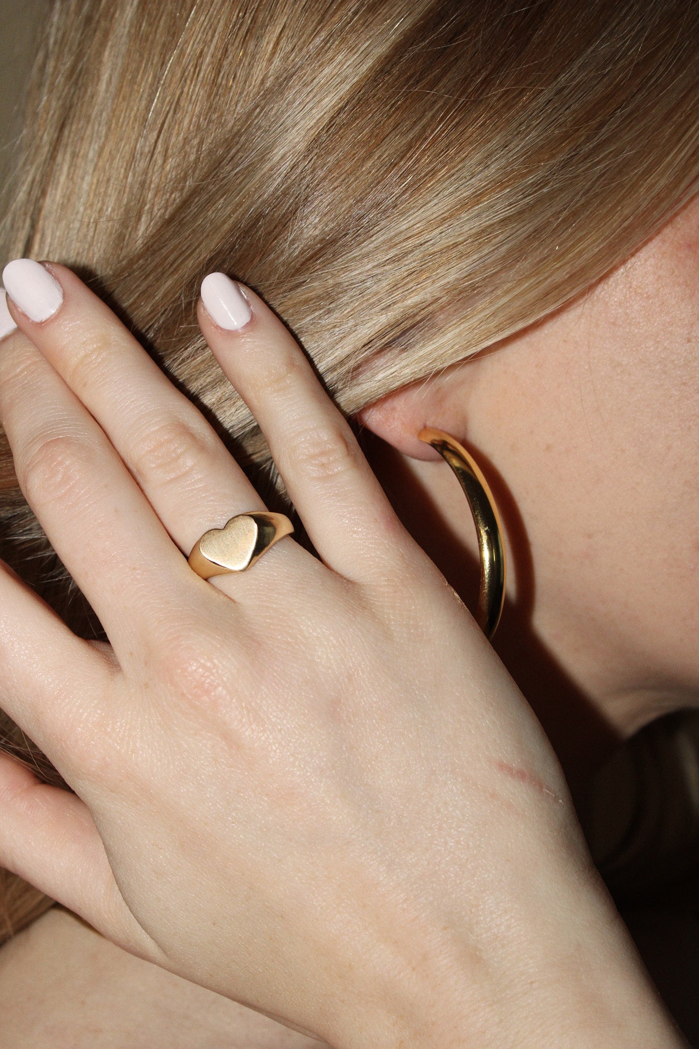 Heart Signet Ring in 10k Gold — front view