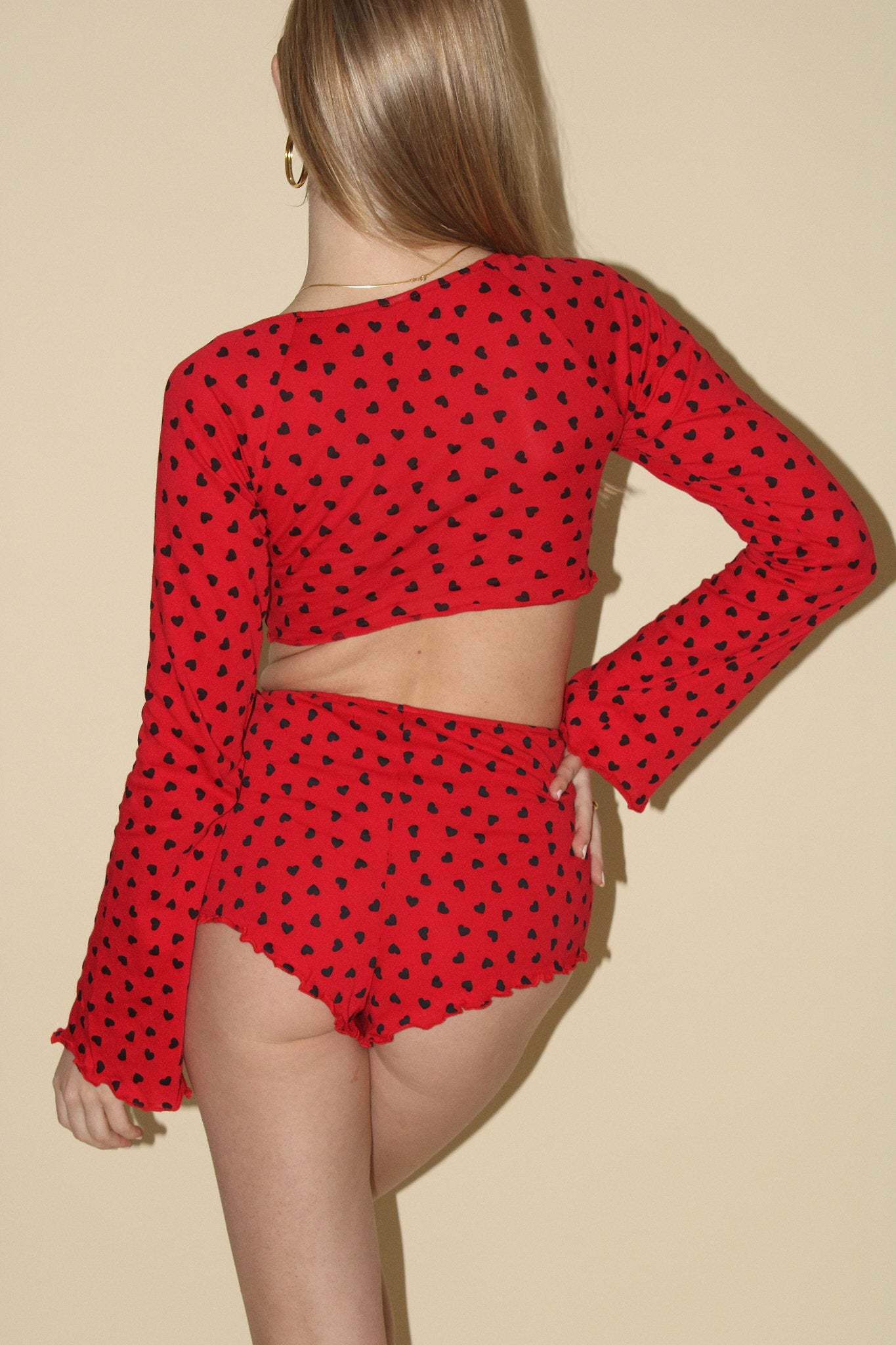 Heart Daisy Sleep Set in Tango — view 3