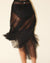 Women's sheer black polka dot midi skirt