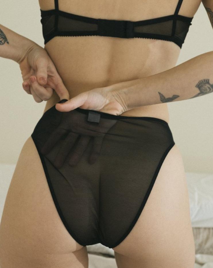 Only Hearts Whisper High Cut Brief in Black - Dear Neighbor
